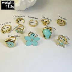 Bohemian Flowers Ring For Women In Alloy Featuring Enamel Craftsmanship 4