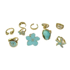 Bohemian Flowers Ring For Women In Alloy Featuring Enamel Craftsmanship 5
