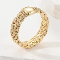 Bohemian Moon Ring For Unisex Featuring Electroplated Gold Copper Design