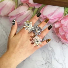 Bohemian Resin Flowers Ring For Women Featuring Weave Craft Design 4