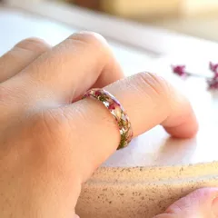 Bohemian Wooden Mosaic Ring Casual Outdoor Jewelry Women's Gift Unisex Design Original Floral Print Wooden Material