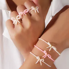 Bow Tie Ring For Stylish Wear Featuring Beading Craftsmanship