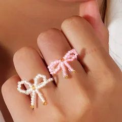 Bow Tie Ring For Stylish Wear Featuring Beading Craftsmanship 3