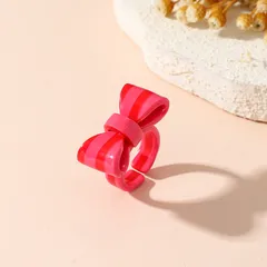 Bow Tie Ring For Adults Featuring Three-Dimensional Resin Craftsmanship 4