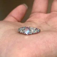 Brushed Brass Purple Flowers Ring For Women With Zircon Inlay