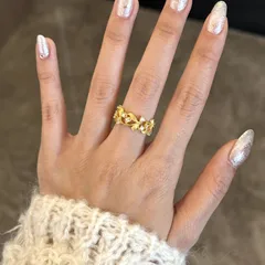 Brushed Copper Leaves Open Ring For Women With Electroplated Gold Plating 4