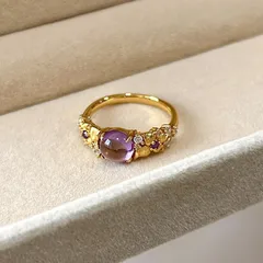 Brushed Copper Open Rings With Electroplated Gold Plating Featuring Flower Pattern For Women 3