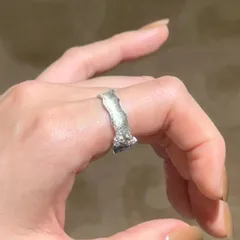 Brushed Copper Open Rings With Water Droplets Pattern And Rhinestone Inlay, Electroplated Finish For Women 3