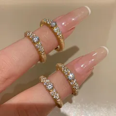 Brushed Copper Star Ring For Women With Electroplated Gold Plating And Rhinestone Inlay 5