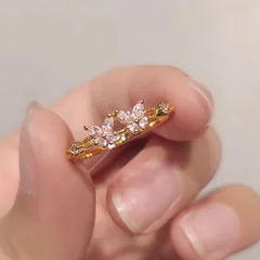 Butterfly Open Ring For Women In Natural Pink Copper With Electroplated Gold Plating, Perfect For Spring & Summer 2