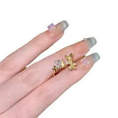 Butterfly Open Ring For Women In Electroplated Copper With Retro Style 4