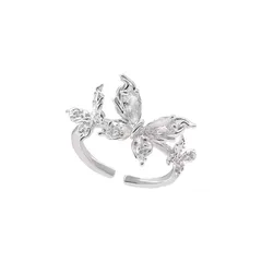 Novelty Butterfly Open Rings For Women Featuring Electroplated Metal And Three-Dimensional Craftsmanship 5