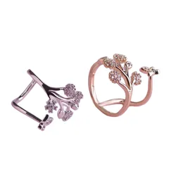 Butterfly Ring For Unisex Featuring Electroplated Gold Alloy With Rhinestones Inlay 5