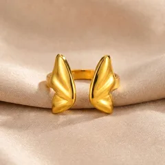 Butterfly Ring For Women In 201 Stainless Steel With 18K Real Gold Plated Finish Featuring PVD Coated 0.03µm Thickness 5