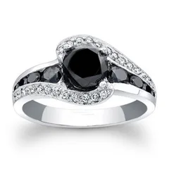 Cao Shi Best Selling Wish Explosions Inlaid Black Zircon Ring Fashion OL Ladies Holiday Gift Jewelry Wholesale