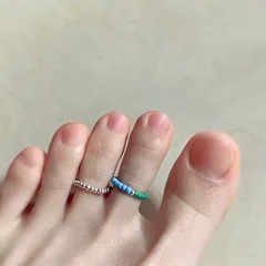 2 Pieces Casual Resin Toe Rings For Women Featuring Round Pattern And Beading Design