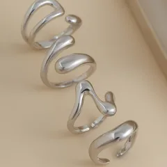 Casual Elegant Lady Geometric Alloy Plating Unisex Open Rings
