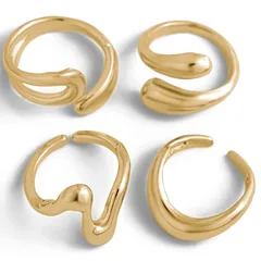 Casual Elegant Lady Geometric Alloy Plating Unisex Open Rings 2