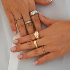 Casual Elegant Lady Geometric Alloy Plating Unisex Open Rings 3