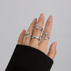 Casual Elegant Lady Geometric Alloy Plating Unisex Open Rings 5