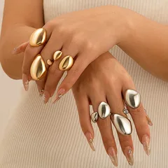 Casual Elegant Lady Geometric Alloy Plating Women's Open Rings 4