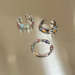 Geometric Open Ring For Women Featuring Casual Style And Flower Design, 1 Piece Alloy Jewelry 3
