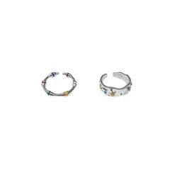 Geometric Open Ring For Women Featuring Casual Style And Flower Design, 1 Piece Alloy Jewelry 5