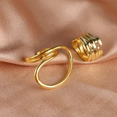 Geometric Open Ring For Women, 1 Piece Casual Style Alloy Ring Featuring Electroplated Design 2