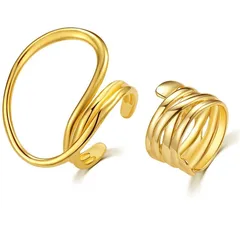 Geometric Open Ring For Women, 1 Piece Casual Style Alloy Ring Featuring Electroplated Design 3