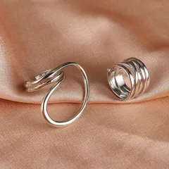 Geometric Open Ring For Women, 1 Piece Casual Style Alloy Ring Featuring Electroplated Design 5