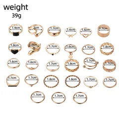 Casual Simple Style Streetwear Geometric Heart Shape Alloy Plating Women's Rings 2