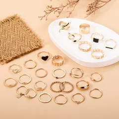 Casual Simple Style Streetwear Geometric Heart Shape Alloy Plating Women's Rings 5