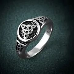 Celtic Knot Rings For Unisex, 1 Pair Retro Style Alloy Rings Featuring Electroplated Finish 2