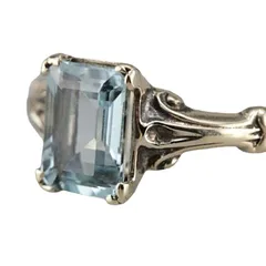 Classic Square Turquoise Ring For Women Wish Hot Sale Antique Silver Plated Geometric Alloy Vintage Hand Jewelry 5