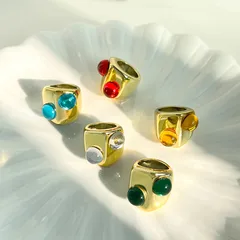 Color Block Gold Resin Ring For Women Featuring Two Tone Craftsmanship 2