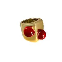 Color Block Gold Resin Ring For Women Featuring Two Tone Craftsmanship 5