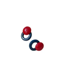 Colorful Dopaamine Silver Needle Earrings Simple Round Commute Girl Anti-aging Ear Jewelry Geometric Pattern Spray Painted 3