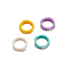 Colorful Resin Ring Women's Cloud Shape Fashion Ring Geometric Pattern Multi-Color Ethnic Style Wedding Birthday Party Holiday 5