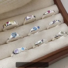 Colorful Zircon Love Ring Women's  Style Combination Niche High-end Sense Opening Adjustment Fashion 4