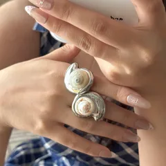 Conch Ring For Marine Style Featuring Electroplated Alloy Material, Perfect For Summer Wear