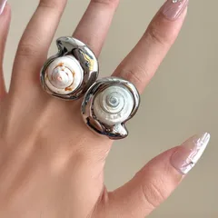 Conch Ring For Marine Style Featuring Electroplated Alloy Material, Perfect For Summer Wear 3