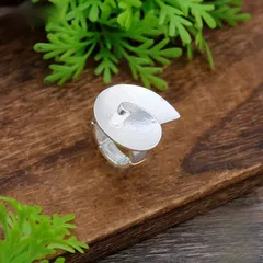 Conch Ring For Women In Simple Style With White Enamel Finish, Made Of Zinc Alloy 2
