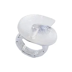 Conch Ring For Women In Simple Style With White Enamel Finish, Made Of Zinc Alloy 5