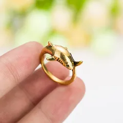Shark Halloween Couple Ring Copper Plated 0.08µm Antique Gold Silver Colors 1 Piece