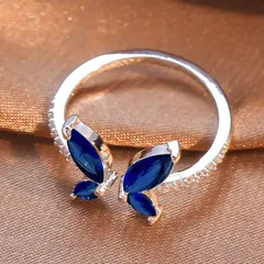 Copper Inlaid Zircon Butterfly Ring Female Inlaid Horse Eye Zircon Fashion Multi-layer Hollow Design High-grade Ring 3