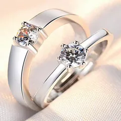 Couple Ring Men's And Women's Open Ring Simulation Diamond Net Red Jewelry  Supply Factory Direct Sales Ring Wholesale 2