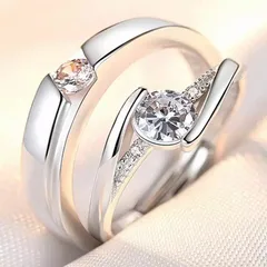 Couple Ring Men's And Women's Open Ring Simulation Diamond Net Red Jewelry  Supply Factory Direct Sales Ring Wholesale 3