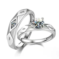 Couple Ring Men's And Women's Open Ring Simulation Diamond Net Red Jewelry  Supply Factory Direct Sales Ring Wholesale 5