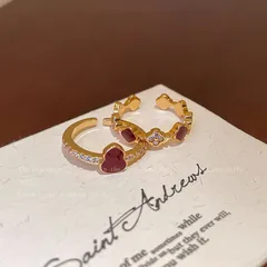 Couple Rings For Flowers Featuring Alloy Material With 10K Real Gold Plated Coating Thickness 0.03µm And Zircon Inlay 3