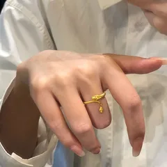 Couple Rings For Animal Lovers Featuring Alloy Material With 10K Real Gold Plated Coating And Andalusite Inlay, 0.03µm Thickness 2